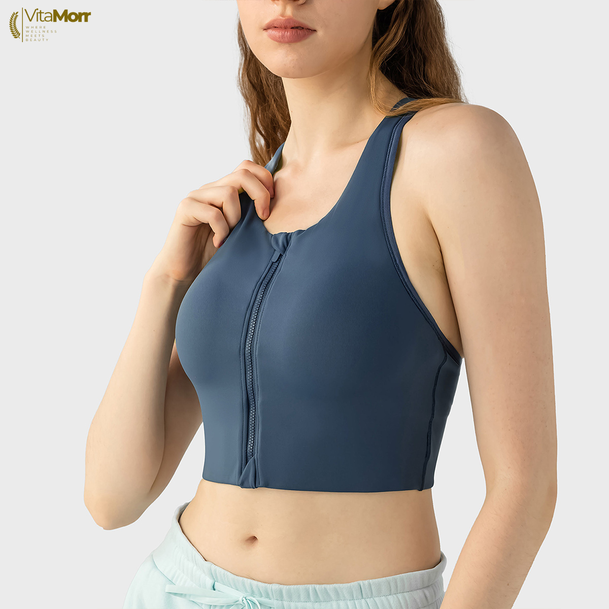 Breath Well Front-Zip Sports Bra