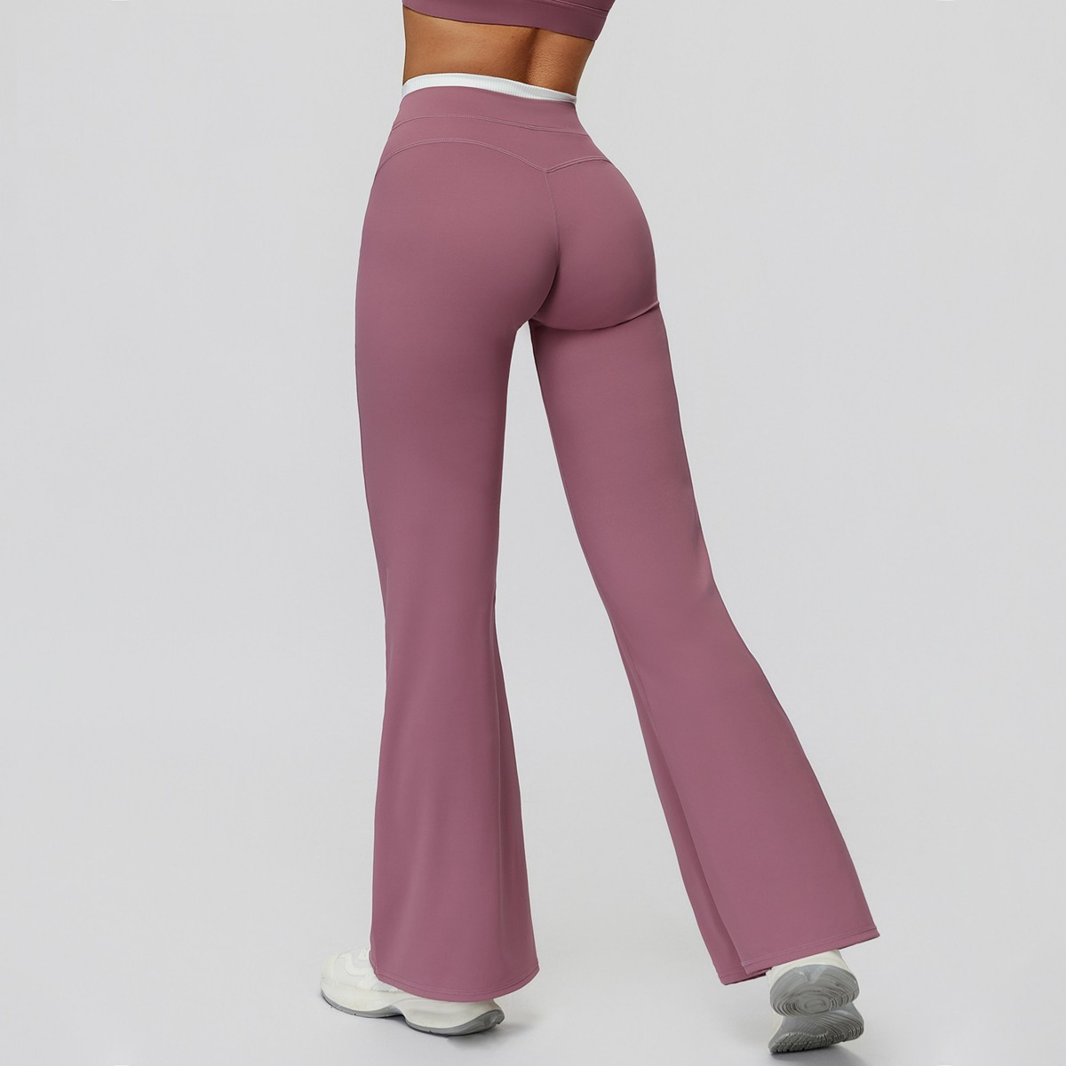 Silk Glide Waisted Wide-Leg Leggings